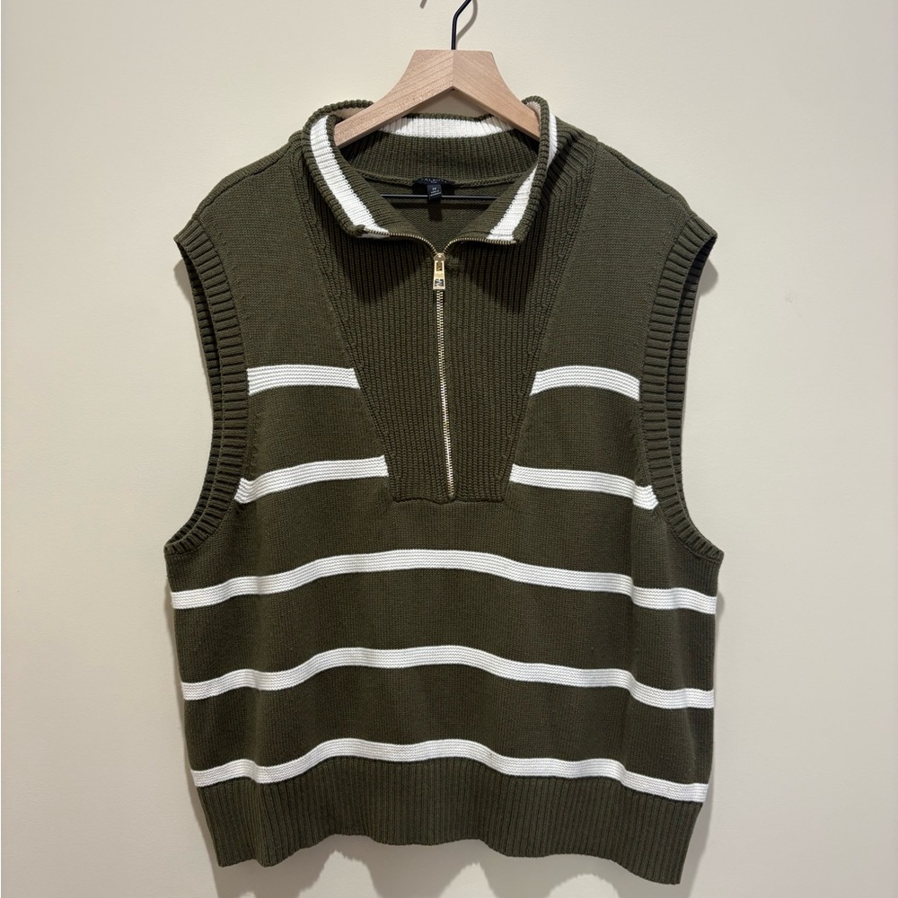 Talbots Plus 1/4 Zip Sleeveless Sweater - Picture 1 of 5